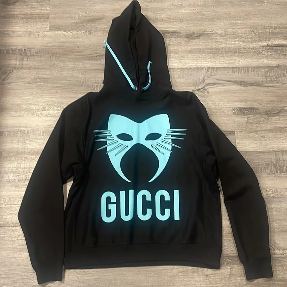 GUCCI マスクデザイン パーカー Gucci | Sweaters | Gucci Manifesto Logo Cat Mask Printed Hoodie